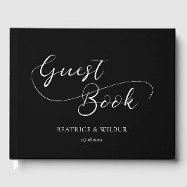 Elegante & romantische kalligrafie bruiloft gastenboek