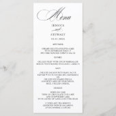 Elegante romantische kalligrafie bruiloft menu (Voorkant)