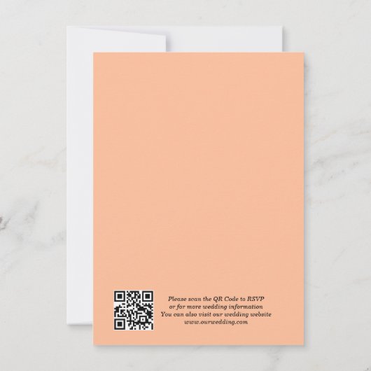 Elegante romantische kalligrafie perzik bruiloft Q Kaart (Achterkant)