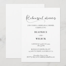Elegante romantische kalligrafie repetitiediner kaart