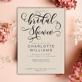 Elegante romantische kalligrafie script bruidsborr kaart