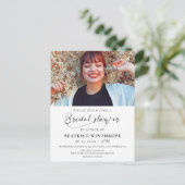 Elegante romantische kalligrafie Vrijgezellenfeest Briefkaart (Staand voorkant)