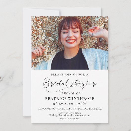 Elegante romantische kalligrafie Vrijgezellenfeest Kaart (Voorkant)