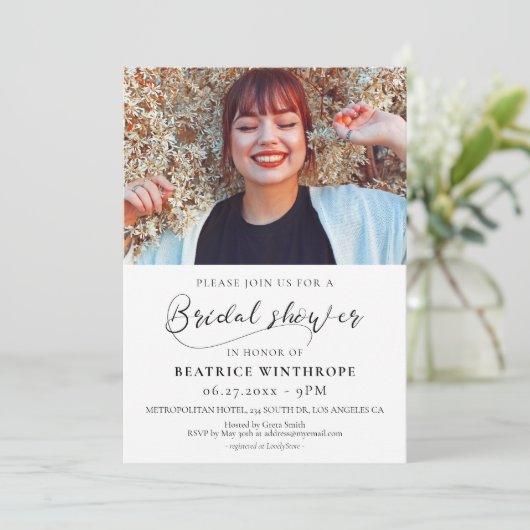 Elegante romantische kalligrafie Vrijgezellenfeest Kaart (Staand voorkant)