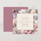 Elegante romantische klassieke chique bloemenblush save the date (Voorkant / Achterkant)