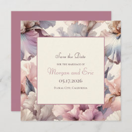 Elegante romantische klassieke chique bloemenblush save the date