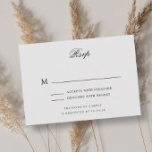 Elegante romantische klassieke script bruiloft RSV RSVP Kaartje
