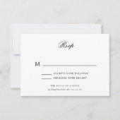 Elegante romantische klassieke script bruiloft RSV RSVP Kaartje (Voorkant)
