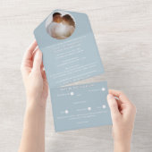 Elegante Romantische Kleur Foto Monogram Huwelijk All In One Uitnodiging (Afscheurbaar)