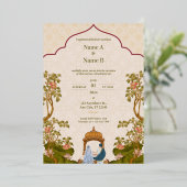 Elegante romantische kleurrijke bruiloft Kaart (Staand Voorkant)