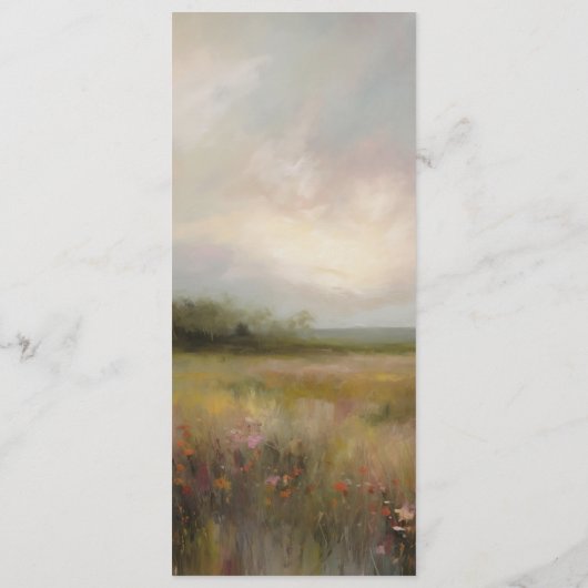 Elegante Romantische Landschapschilderkunst Groene Menu (Achterkant)