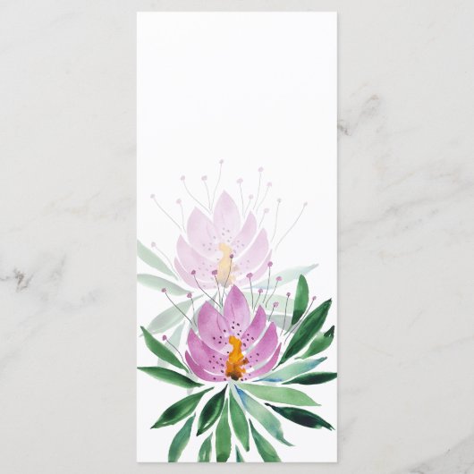 Elegante Romantische Lavendel Lotus Menu (Achterkant)