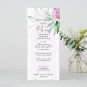 Elegante Romantische Lavendel Lotus Menu (Staand voorkant)