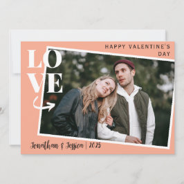 Elegante romantische liefde paar Valentijnsdag fot Feestdagenkaart