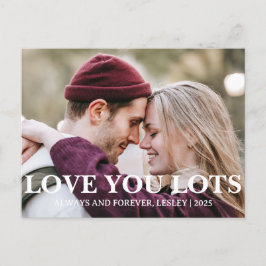 Elegante romantische liefde paar Valentijnsdag fot Feestdagenkaart