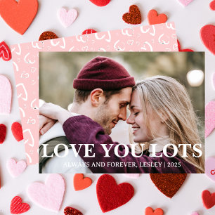 Elegante romantische liefde paar Valentijnsdag fot Feestdagenkaart