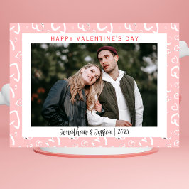 Elegante romantische liefde paar Valentijnsdag fot Feestdagenkaart