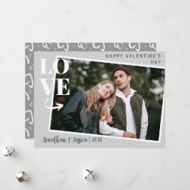 Elegante romantische liefde paar Valentijnsdag fot Feestdagenkaart