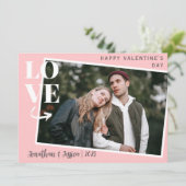 Elegante romantische liefde paar Valentijnsdag fot Feestdagenkaart (Staand voorkant)