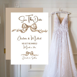 Elegante Romantische Lint Bruiloft Save The Date