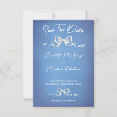Elegante Romantische Lint Bruiloft Save The Date (Voorkant)