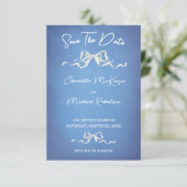 Elegante Romantische Lint Bruiloft Save The Date (Staand voorkant)