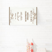 Elegante Romantische Lint Bruiloft Spandoek (Insitu)