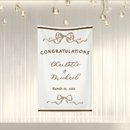 Elegante Romantische Lint Bruiloft Spandoek