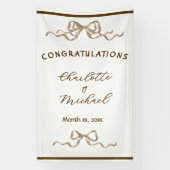 Elegante Romantische Lint Bruiloft Spandoek (Verticaal)
