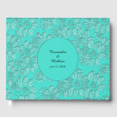 Elegante romantische madeliefjes bloementurquoise  gastenboek (Voorkant)