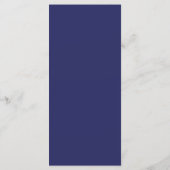 Elegante romantische marine blauw goud botanische  programmakaart (Achterkant)