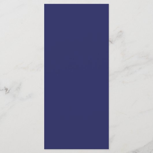 Elegante romantische marine blauw goud botanische  programmakaart (Achterkant)