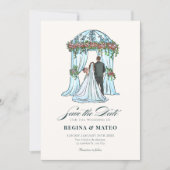 Elegante romantische minimalistische bruiloft  save the date (Voorkant)
