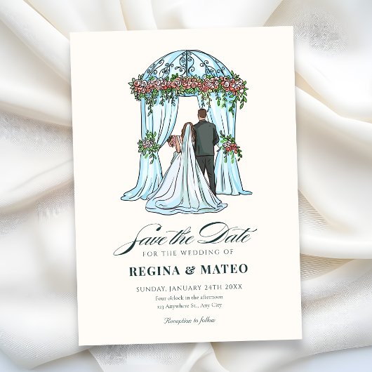 Elegante romantische minimalistische bruiloft  save the date