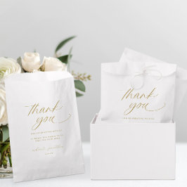 Elegante romantische moderne gouden bruiloft dank bedankzakje