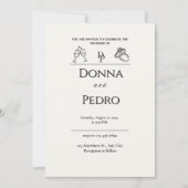 Elegante Romantische Monogram Classy Huwelijksuitn Kaart (Voorkant)