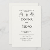 Elegante Romantische Monogram Classy Huwelijksuitn Kaart (Voorkant / Achterkant)