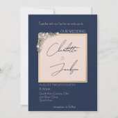 Elegante Romantische Navy Roze Tulp Bruiloft Kaart (Voorkant)