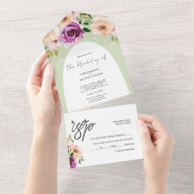 Elegante Romantische Paarse Perzik Waterverf Bloem