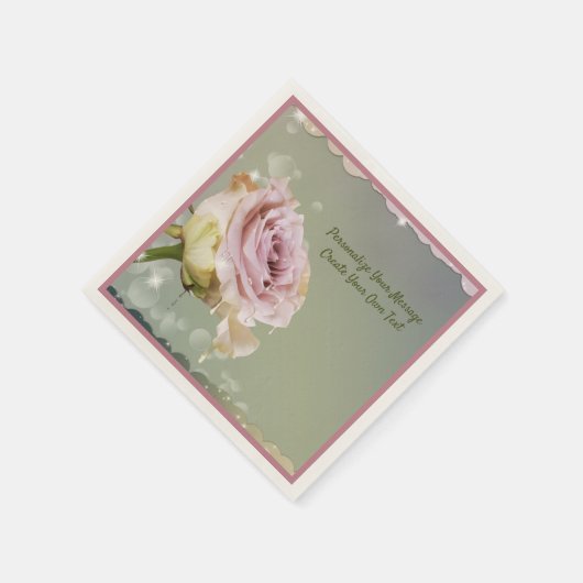 Elegante & Romantische Paarse Roos Persoonlijk Ges Servet (Hoek)