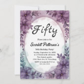Elegante Romantische Paarse Rozen Bloemen 50ste Ve Kaart (Voorkant)