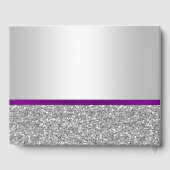 Elegante romantische Paarse strik en zilveren glit Gastenboek (Achterkant)