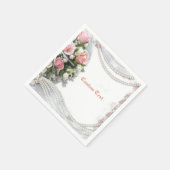 Elegante & Romantische Parels & Rozen Persoonlijk Servet (Hoek)