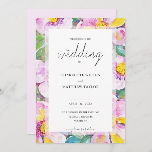 Elegante romantische perzikbloemen Waterverf kunst Kaart (Voorkant / Achterkant)