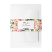 Elegante Romantische Pioen Watercolor Trouwdag Uitnodigingen Wikkel (Voorkant Voorbeeld)