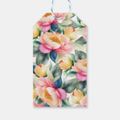 Elegante romantische pioen Waterverf bruiloft Cadeaulabel (Achterkant)