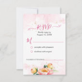Elegante romantische pioen Waterverf bruiloft RSVP Kaartje (Voorkant)