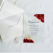 Elegante  Romantische Red Rose Engagement Party Acryl Uitnodigingen