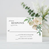 Elegante Romantische Roos Tuin RSVP bruiloft Chic (Staand voorkant)