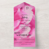 Elegante Romantische Roze Bloem Zomer Bloemen Huwe All In One Uitnodiging (Binnen)